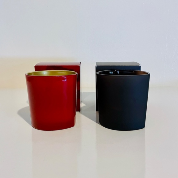 Armani Prive Two Empty Glass Candle Containers Rouge Malachite & Bois D'Encens - Picture 4 of 12